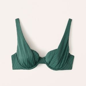 NWT Abercrombie Underwire Bikini Top Dark Emerald Green - Size S